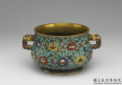 图片[2]-Cloisonne censer with dragon handles and lotus-spray decoration, Middle to late 15th century, Ming dynasty-China Archive